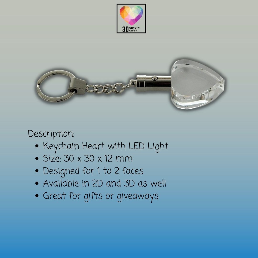 Keychain Heart with LED Light